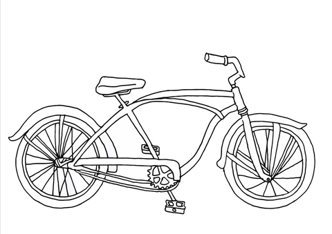 Cruiser bicycle coloring page free printable coloring pages