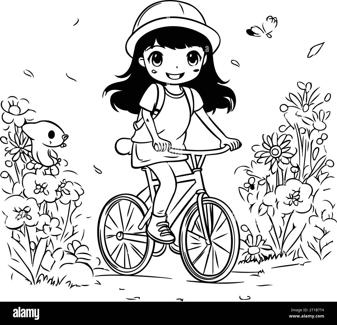 Bicycle coloring page stock vector images