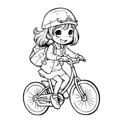 Bicycle coloring pages for kids vector images over