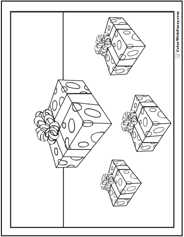Christmas present coloring pages