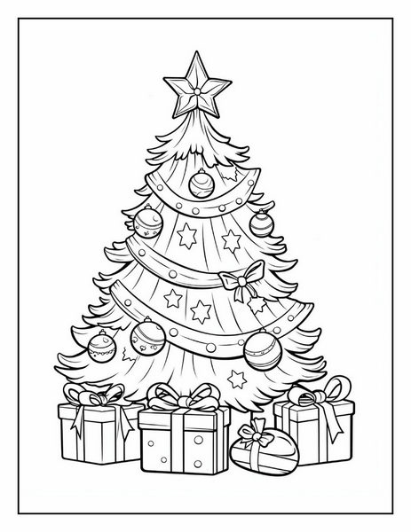 Christmas tree coloring pages