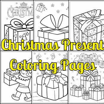 Christmas present coloring pages tpt