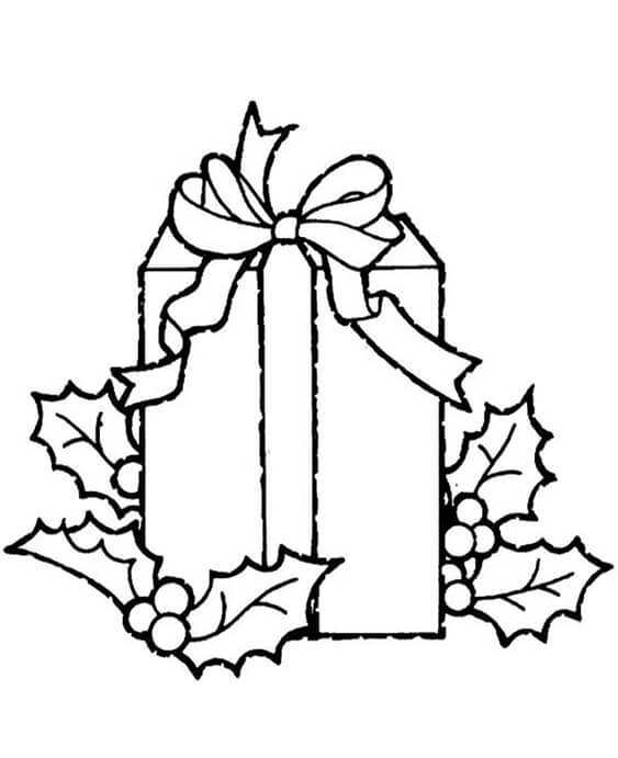 Free easy to print christmas presents coloring pages