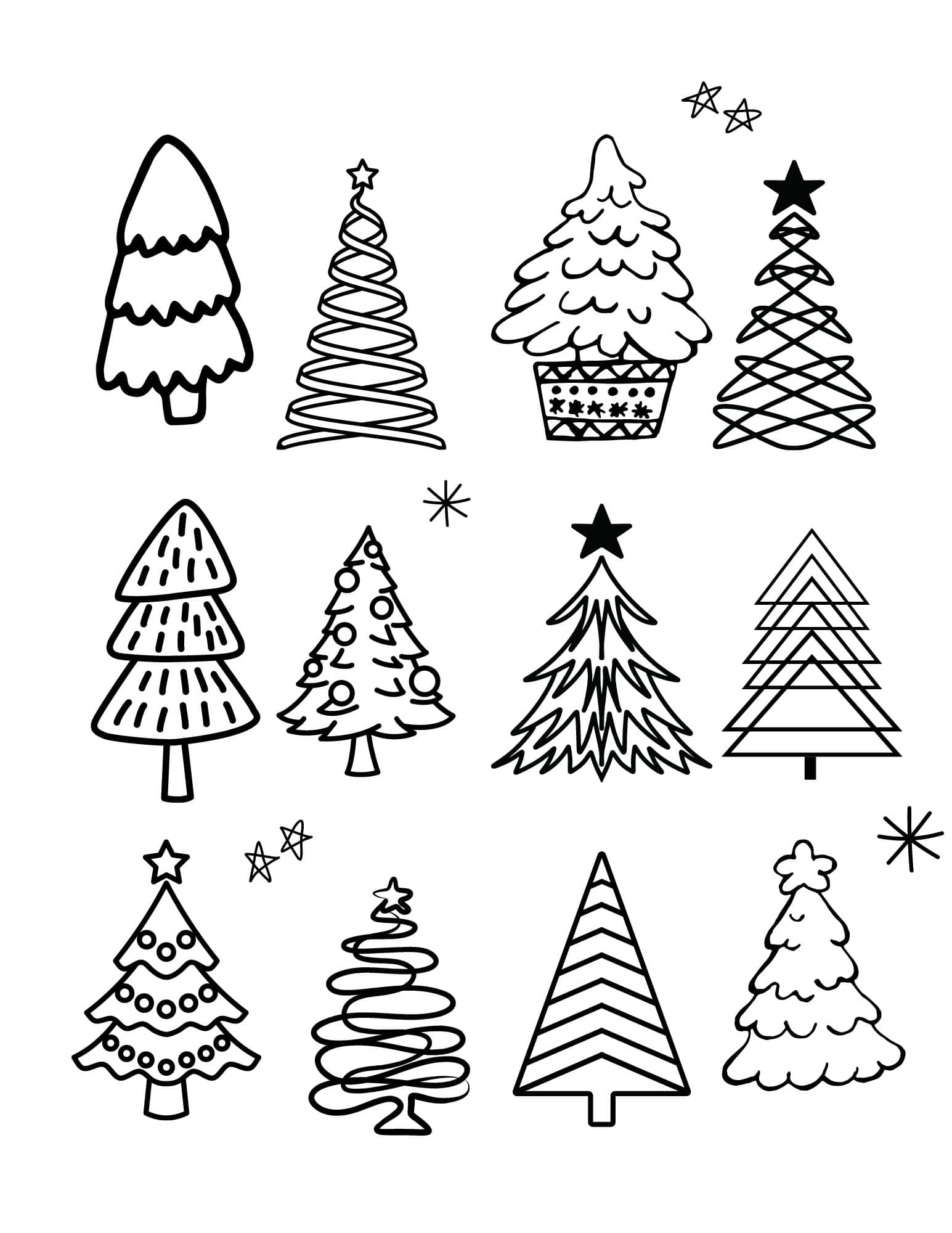 Joyful christmas tree coloring pages