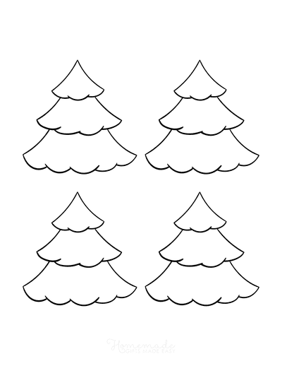 Christmas tree templates free printable outlines patterns in all shapes sizes