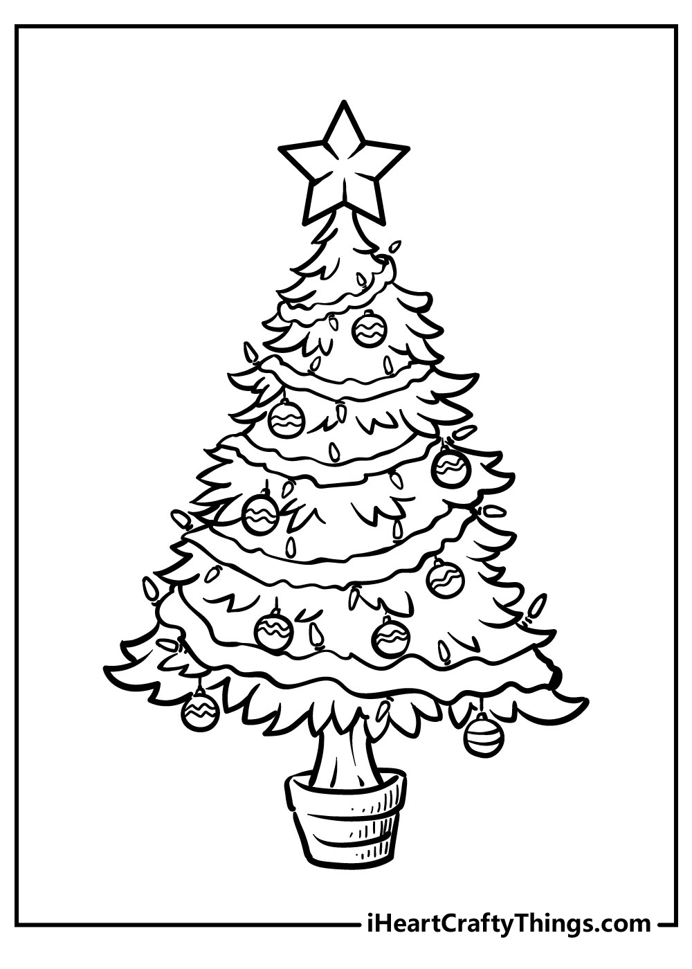 Christmas tree coloring pages free printables