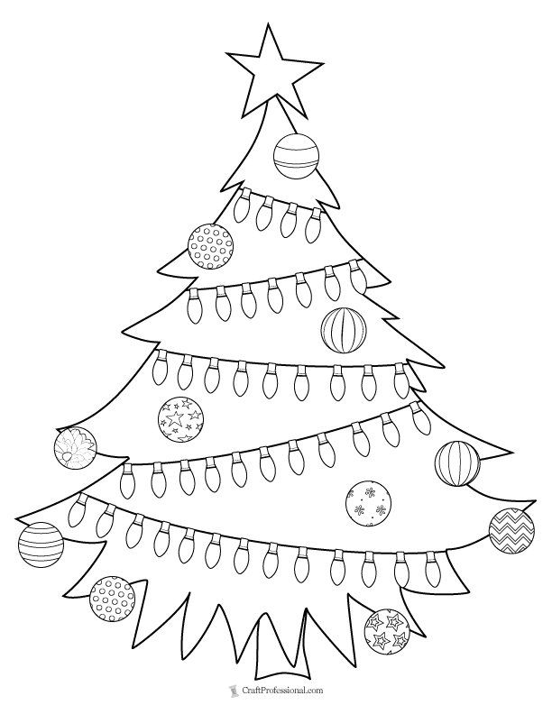 Printable christmas tree coloring pages