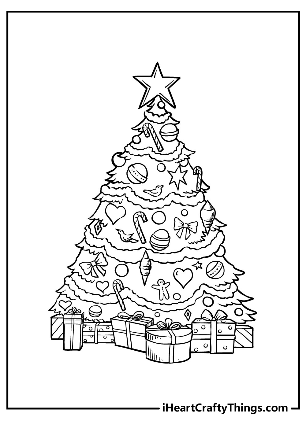 Christmas tree coloring pages free printables