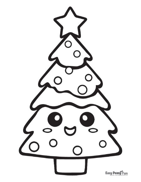 Printable christmas tree coloring pages