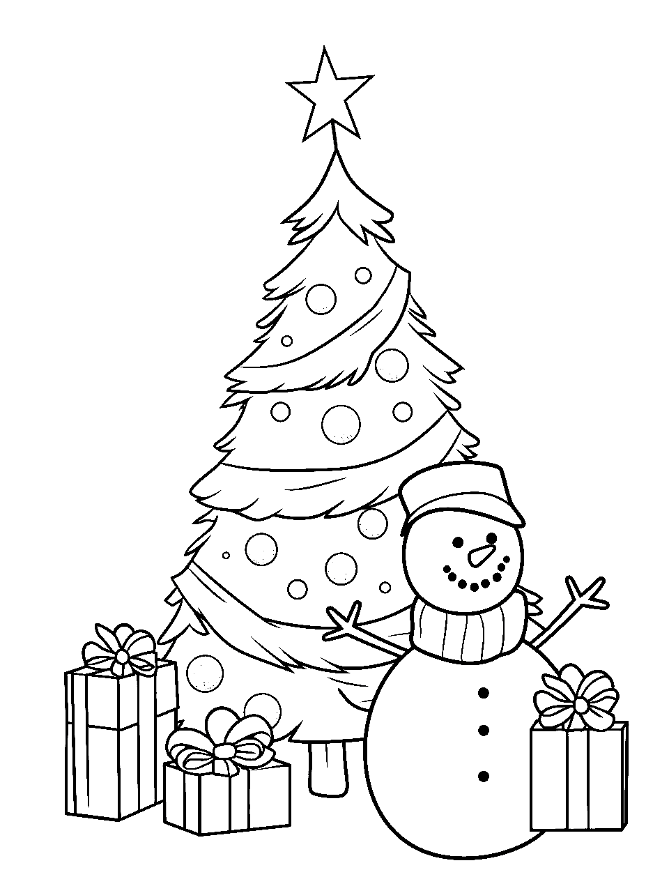 Christmas tree coloring pages free printables