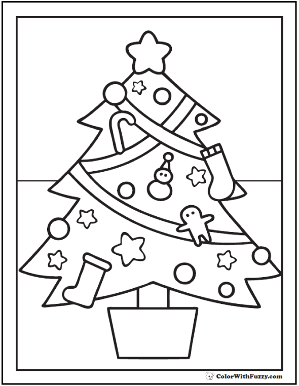 Christmas tree coloring page