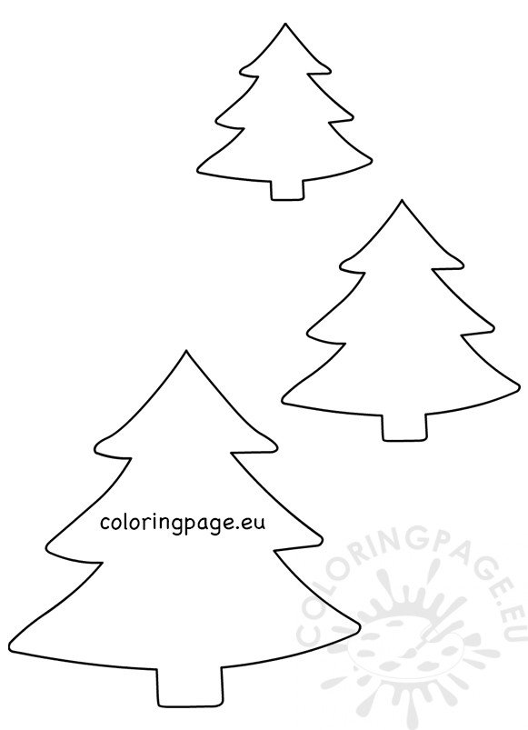 Small xmas tree templates to color coloring page