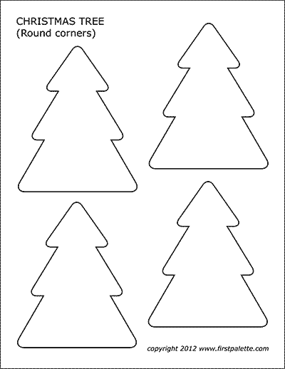 Christmas tree templates free printable templates coloring pages