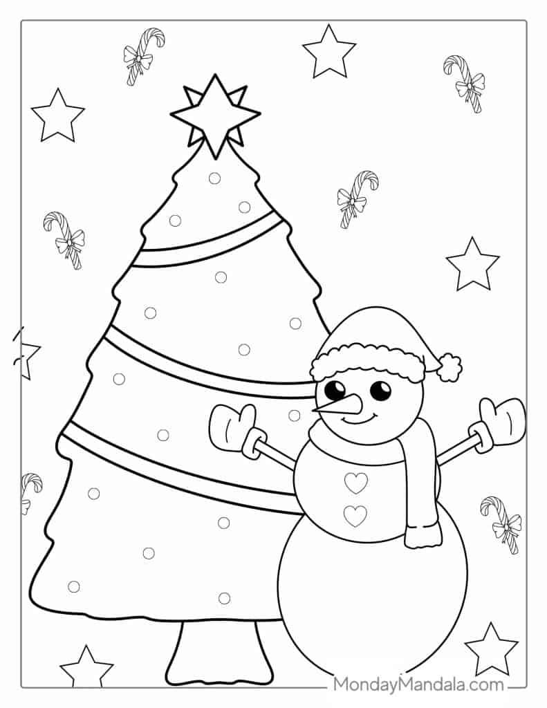 Christmas tree coloring pages free pdf printables