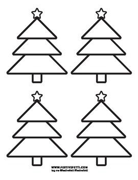 Holiday tree coloring page by festive fetti tpt