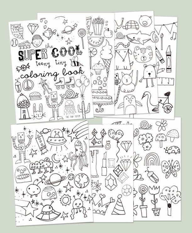 Free printable mini coloring book from the tiny totem coloring books adult coloring books printables printable coloring book