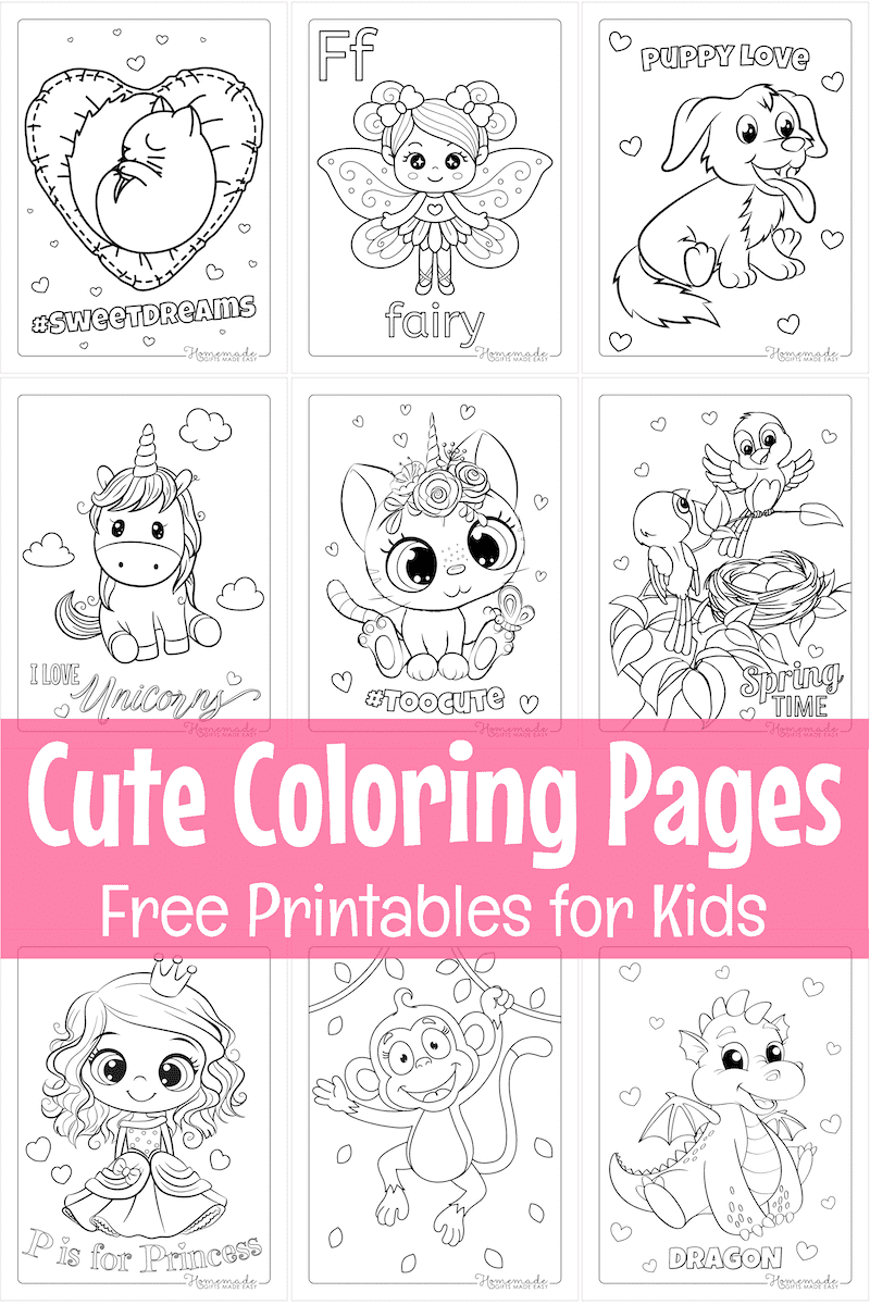 Free cute coloring pages kawaii printables for kids