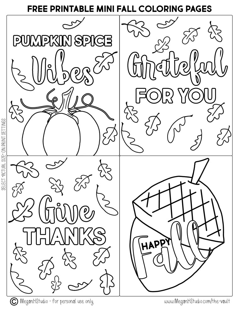 Free printable mini coloring pages