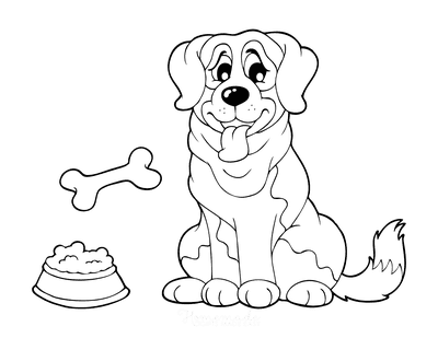 Free dog coloring pages for kids adults