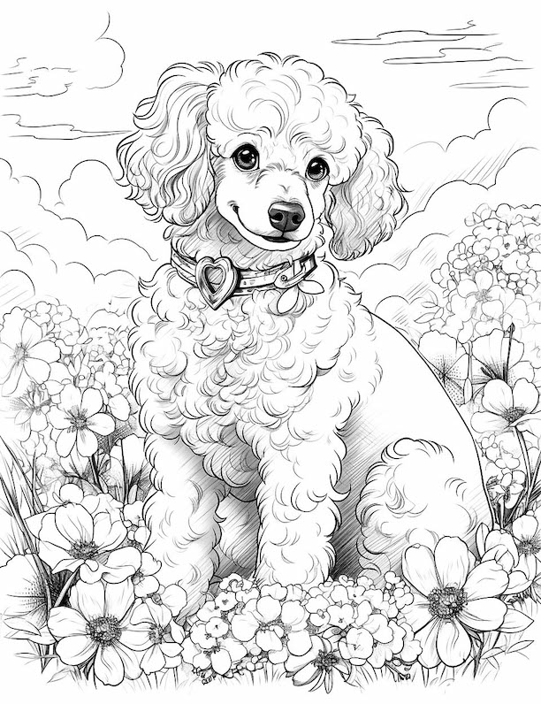 Dog coloring pages for kids and adults