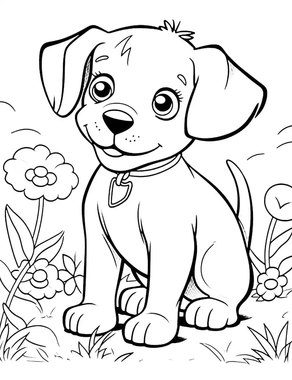 Dog coloring pages free printable sheets