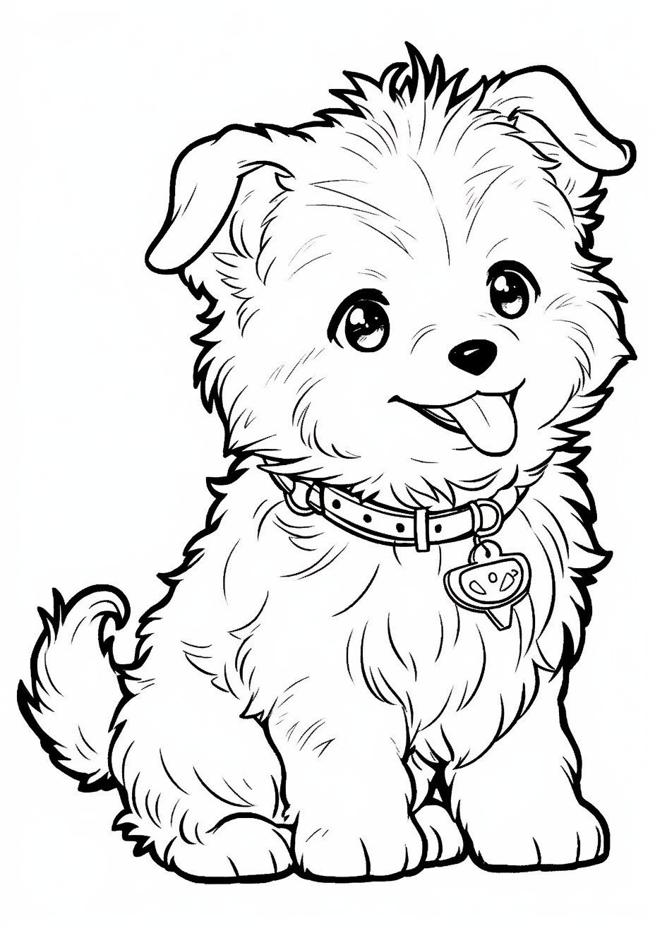 Coloring page for child baby dog