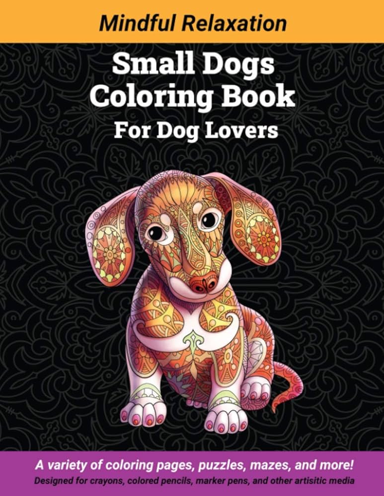 Small dogs coloring book for dog lovers demendoza leslie books