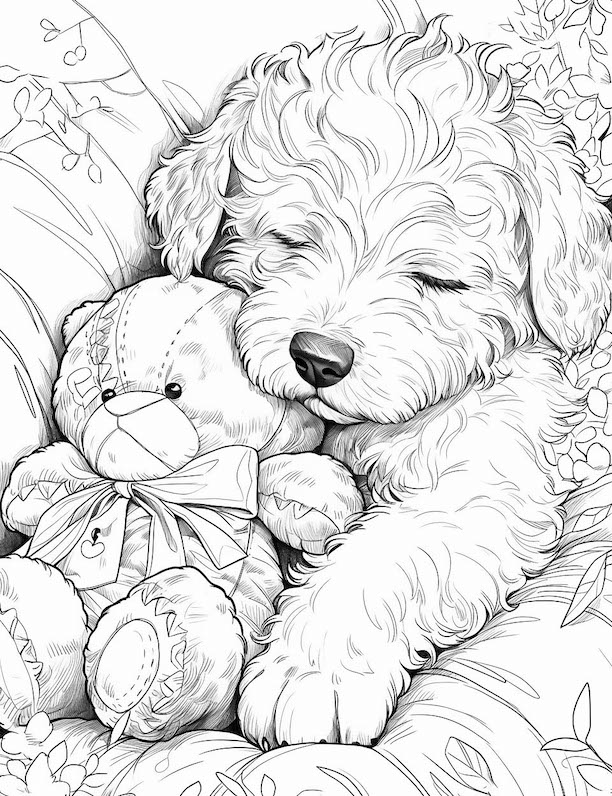 Dog coloring pages for kids and adults