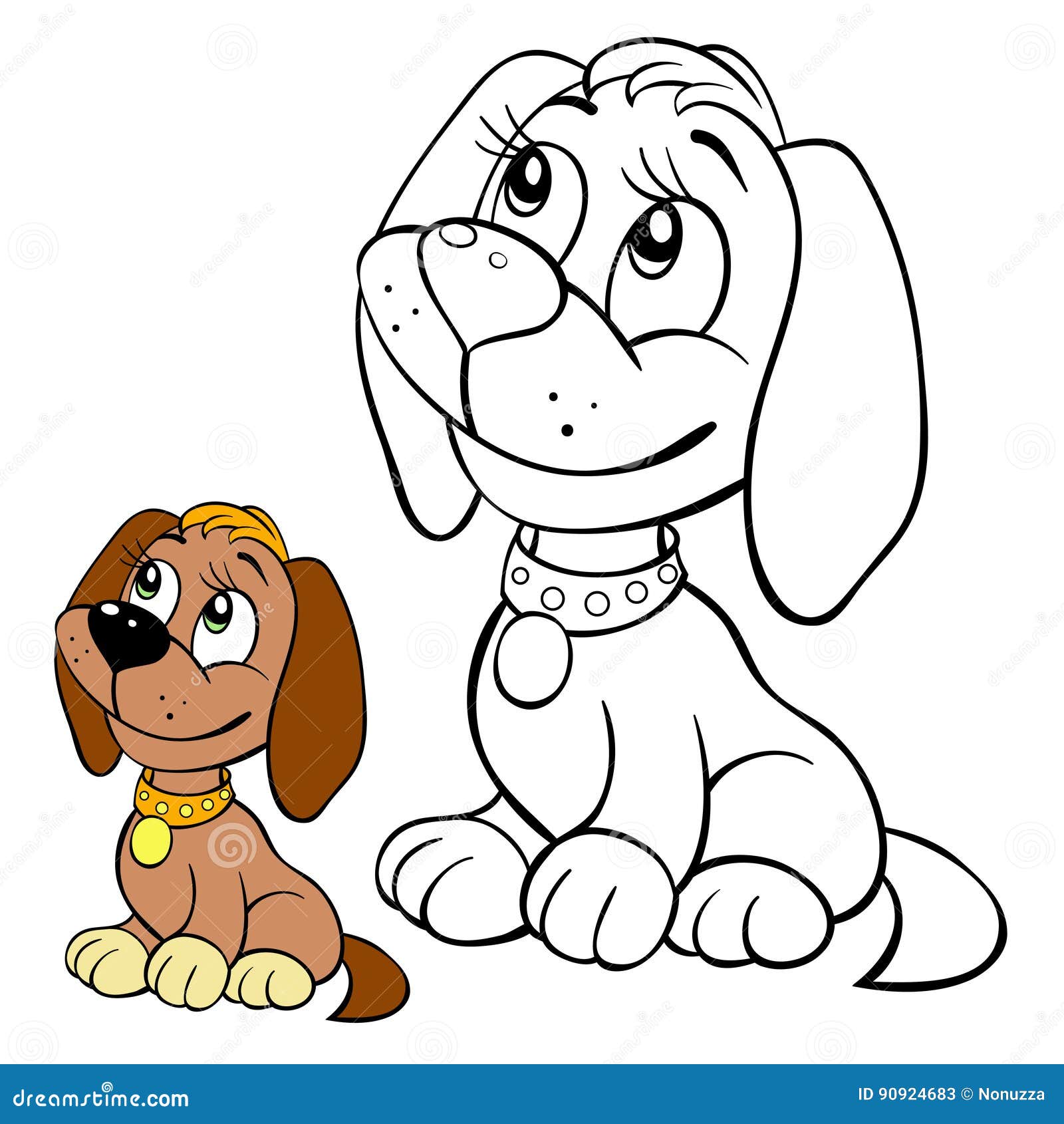 Children coloring page dog stock vector illustration of poster