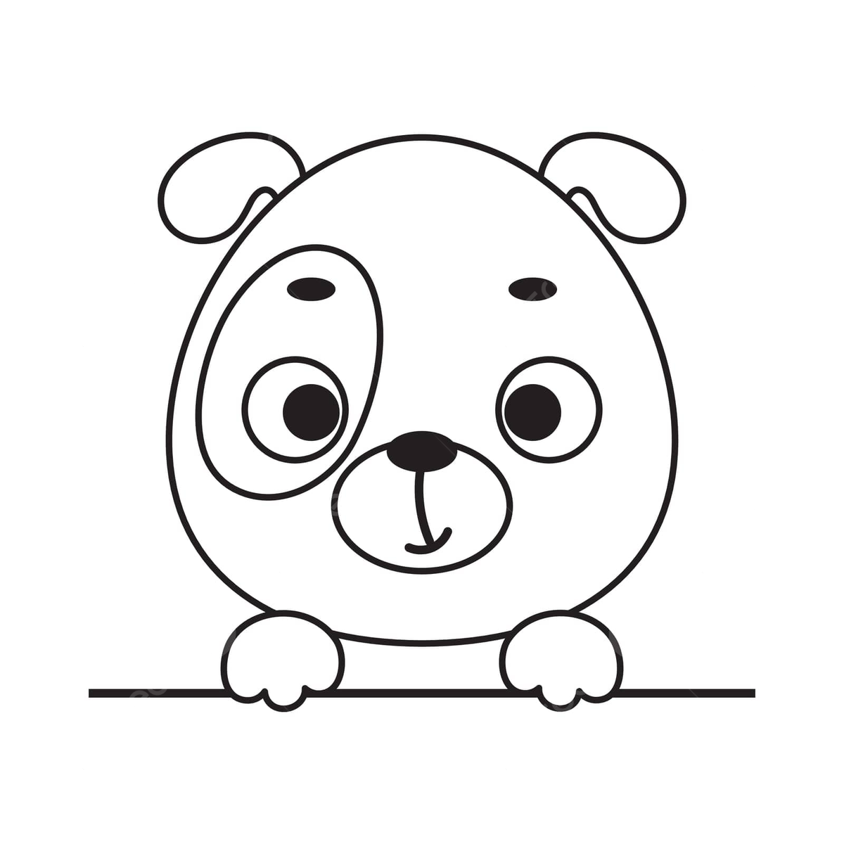 Cute dog head coloring page for preschoolers and toddlers vector school drawing dog drawing ring drawing png and vector with transparent background for free download