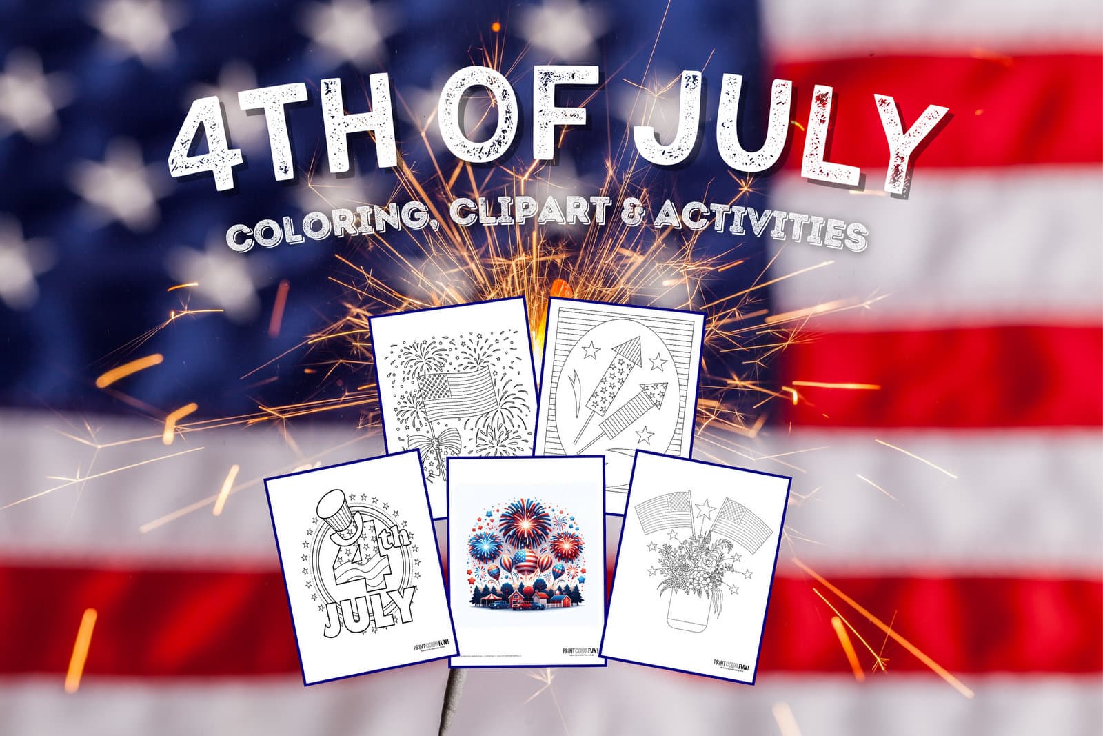 Fourth of july coloring pages independence day flags fireworks more at