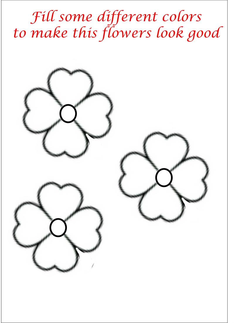 Little flower coloring printable page for kids