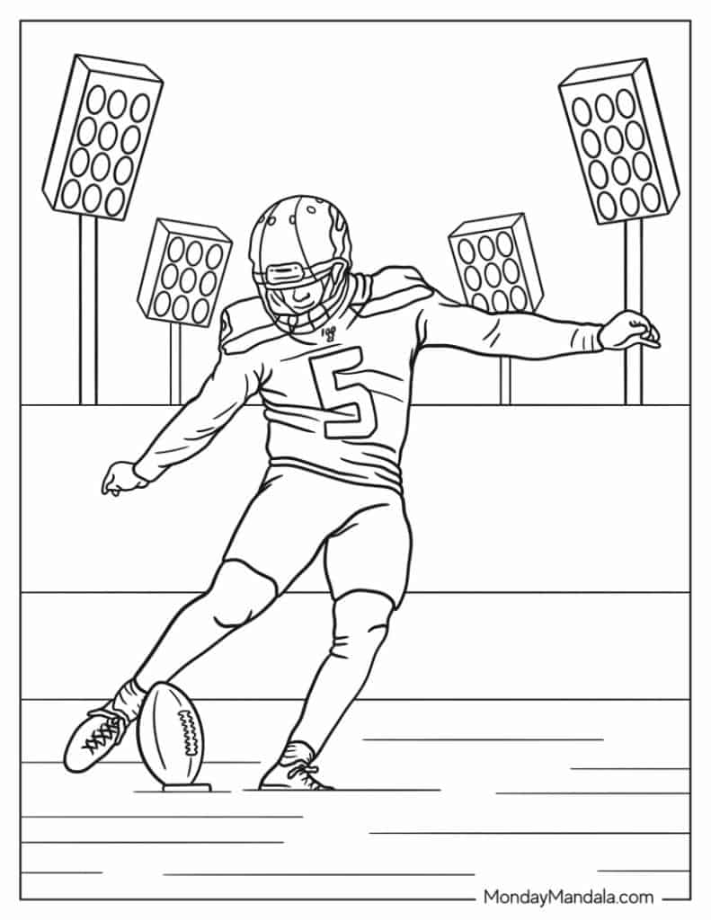 Football coloring pages free pdf printables