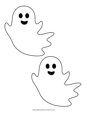 Ghost template printables for halloween crafts mrs merry