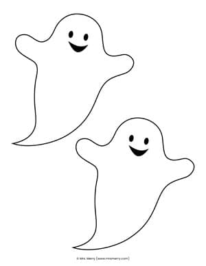 Ghost template printables for halloween crafts mrs merry