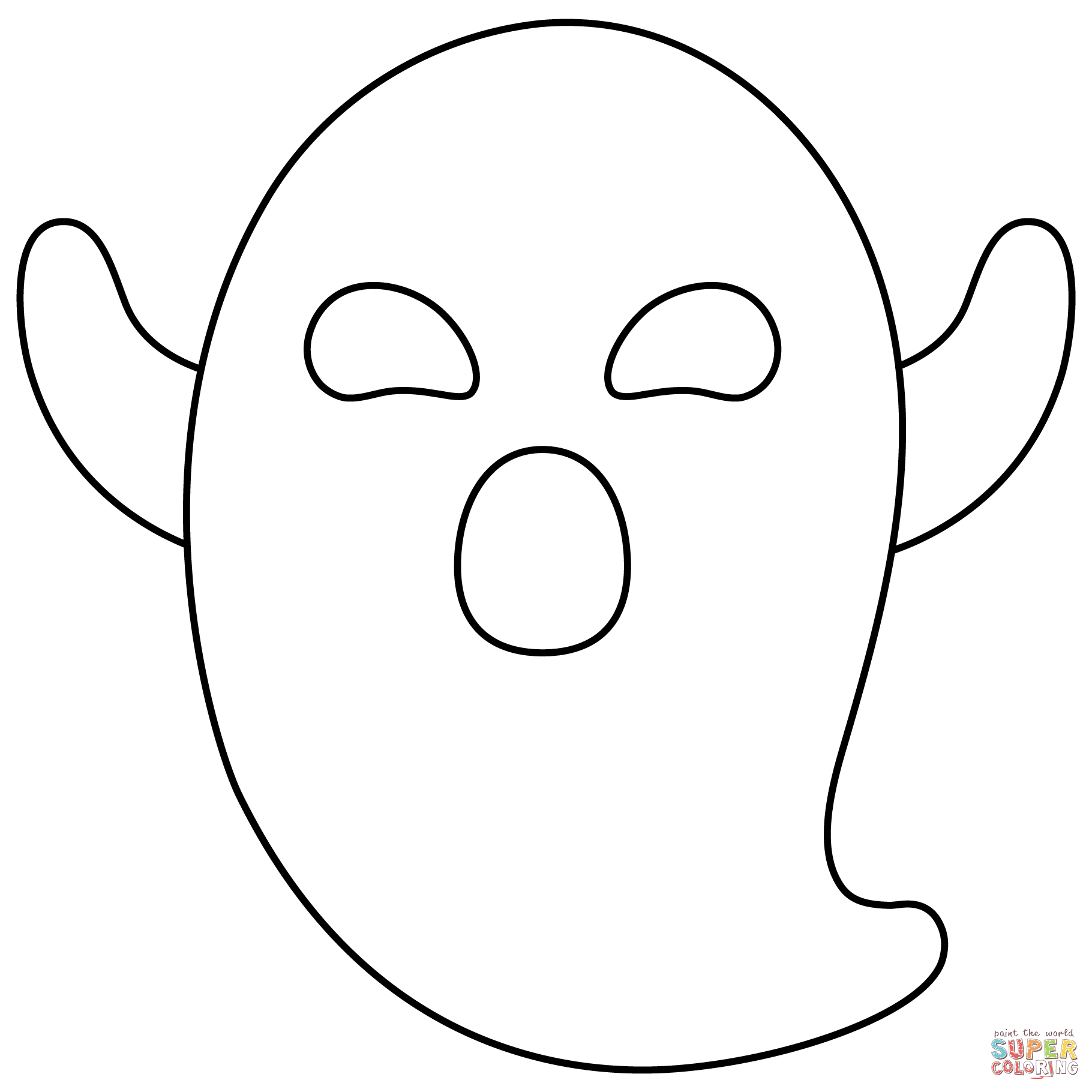 Ghost emoji coloring page free printable coloring pages