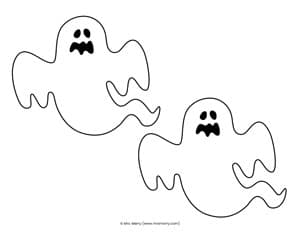 Ghost template printables for halloween crafts mrs merry