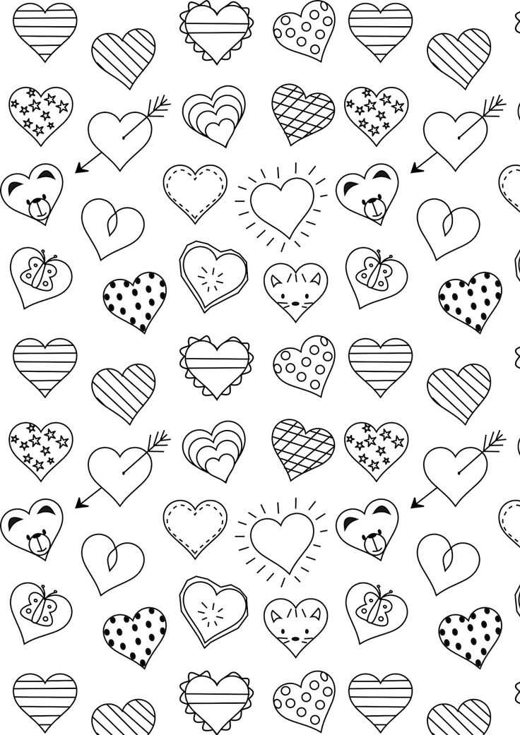 Free printable heart coloring page