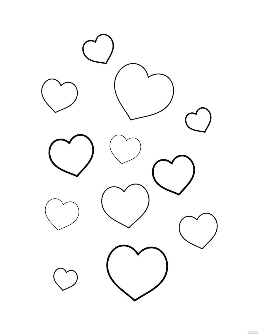 Free small heart coloring page