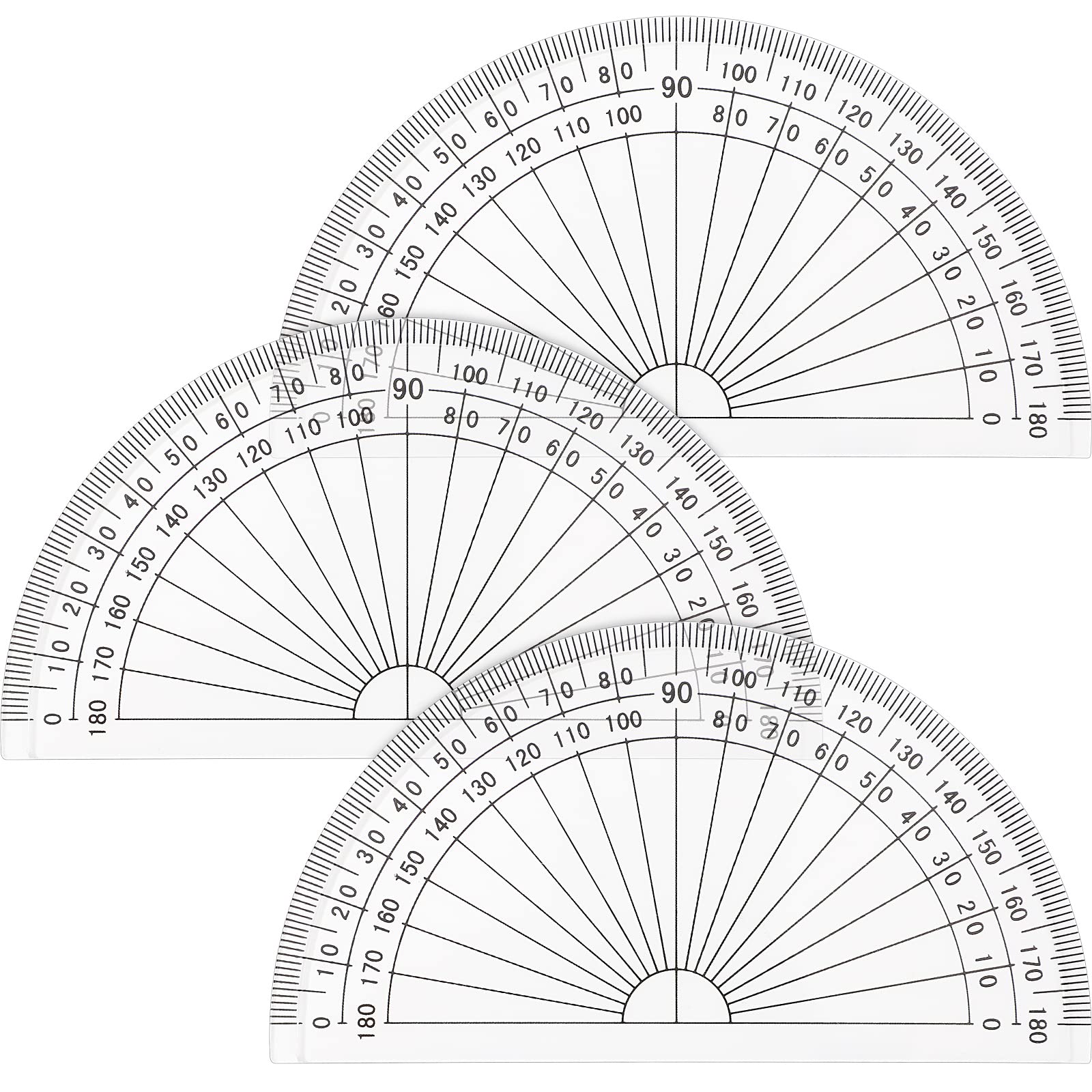 Pcs inch clear plastic protractor bulk math protractors set degrees geometry protractor drafting tools for classroom industry office school supplies office products