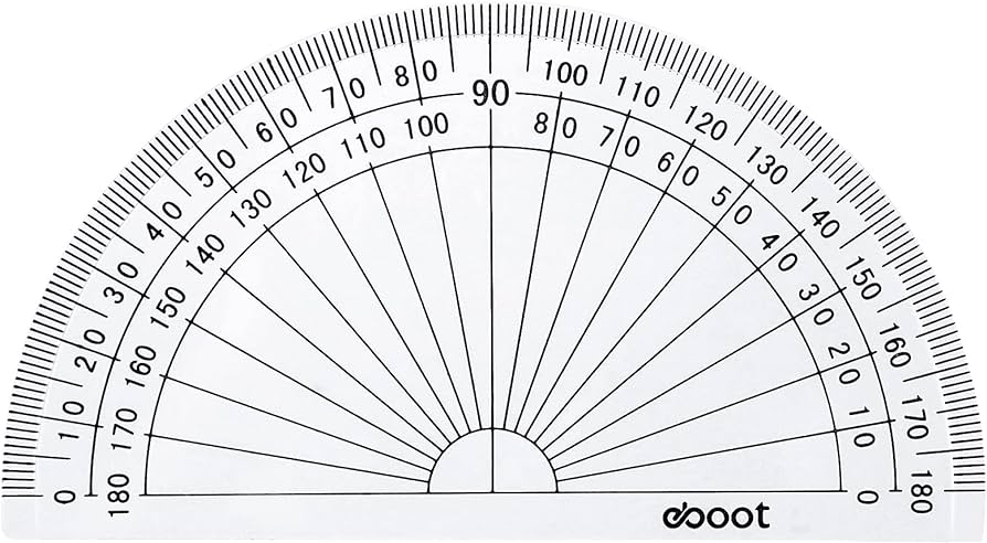 Eboot pack math protractors plastic protractor degrees inches clear office products