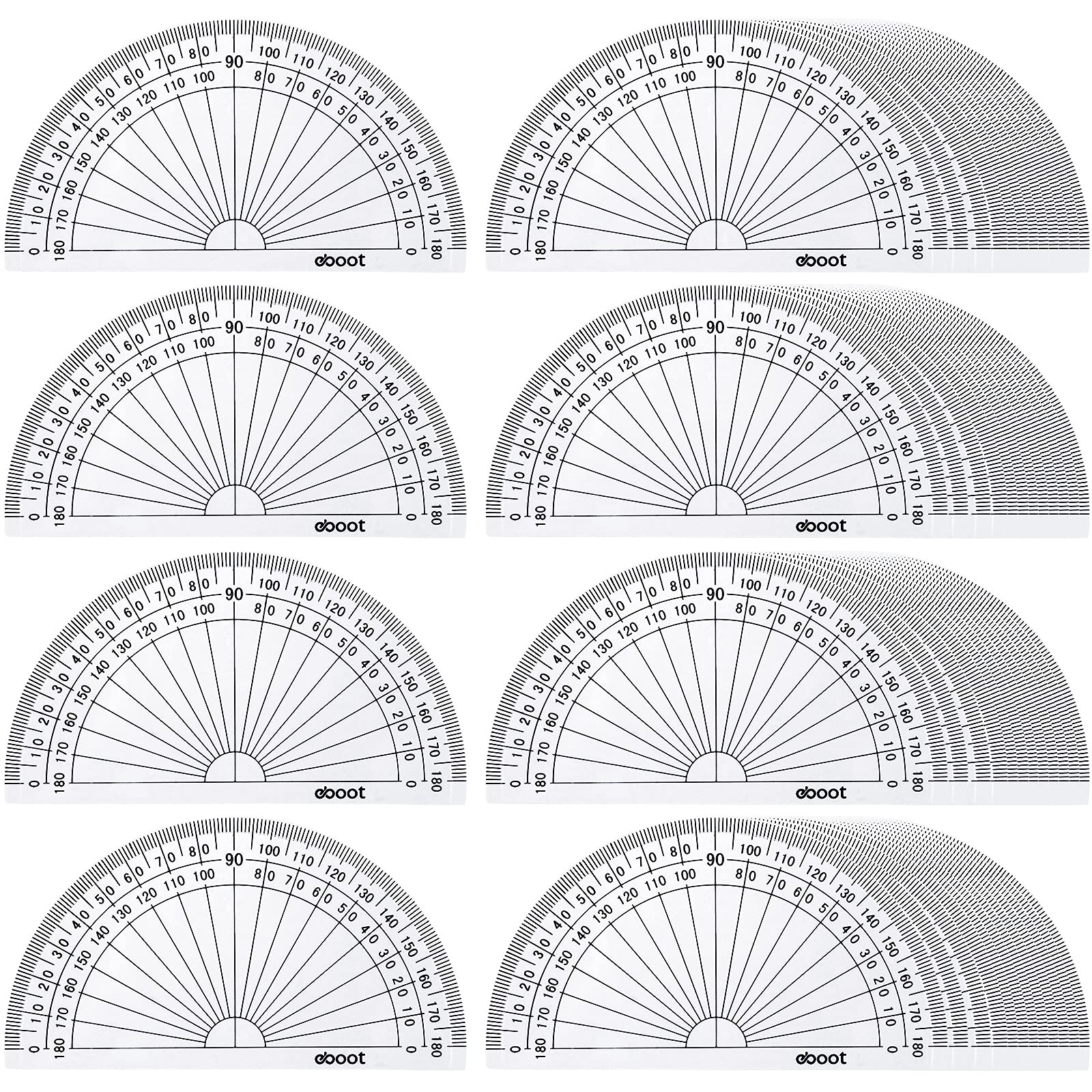 Eboot pack math protractors plastic protractor degrees inches clear office products