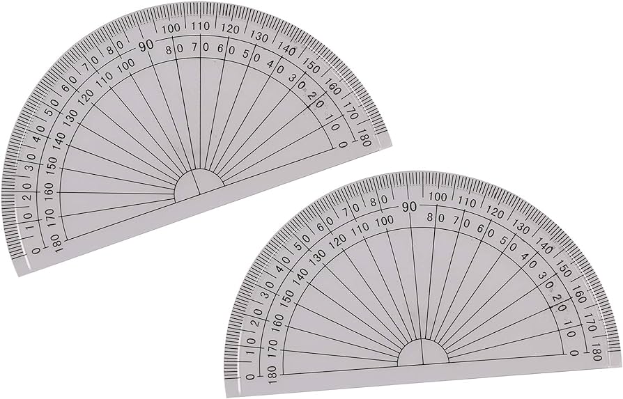 Tupalizy inch small math protractors degrees plastic angle measurement protractors for student teacher homework drawing teacher class text books school office worksheets supply clear pcs office products