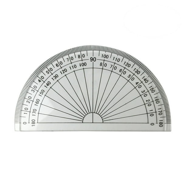 Pcs inch cm plastic degrees protractor for angle measurement schoolofficestudent math transparent