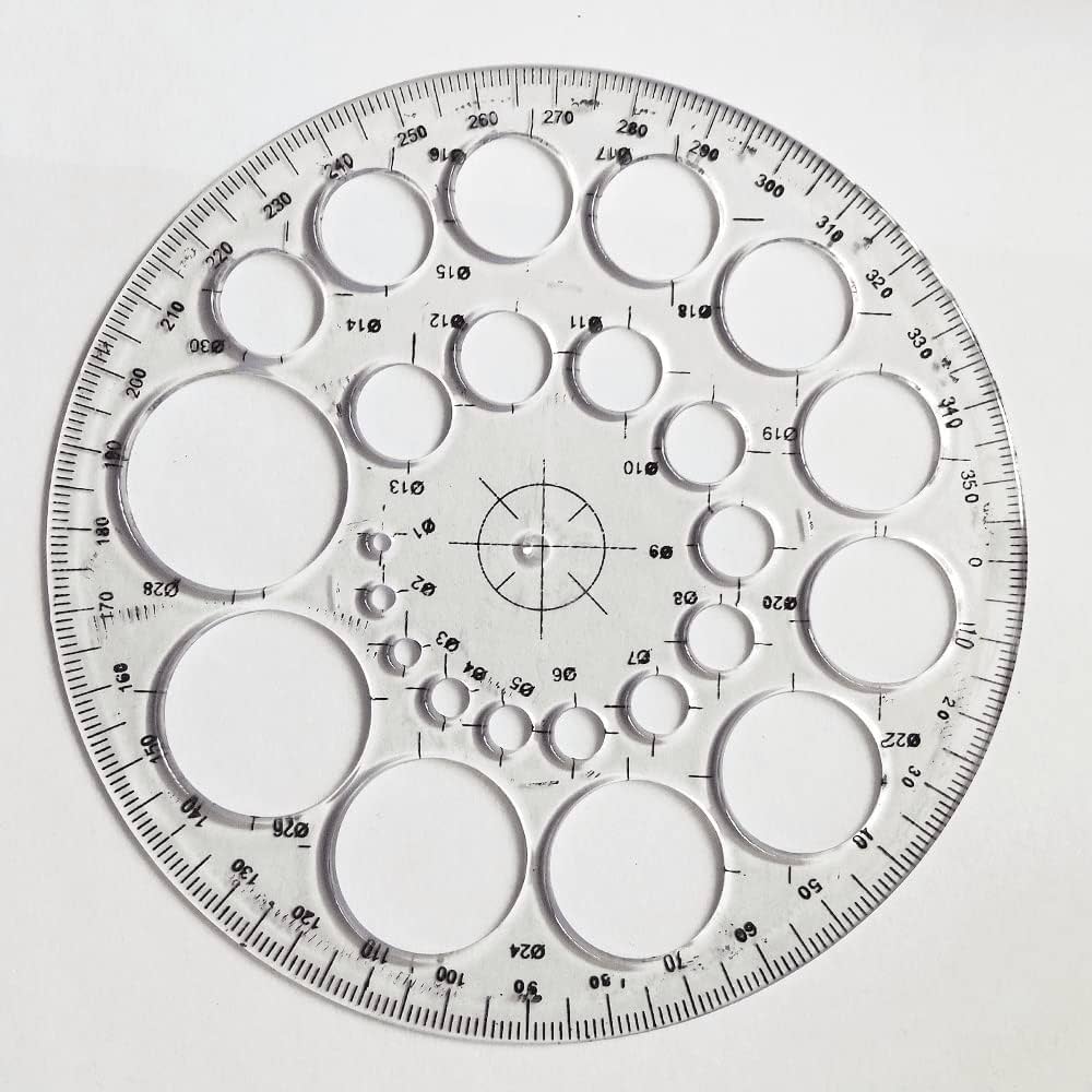 Zeniso protractor degreeplastic radius template drawg scale clear circle protractor pack of size big cm small cm office products