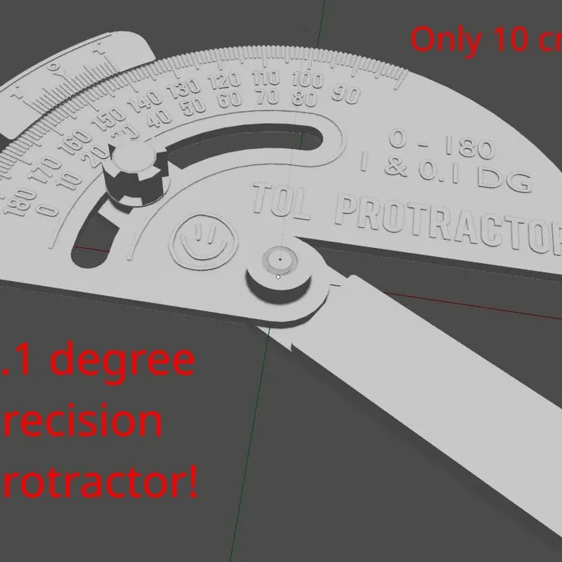 The smallest protractor for cad modelling degree precision angle measurement tool by tol download free stl model