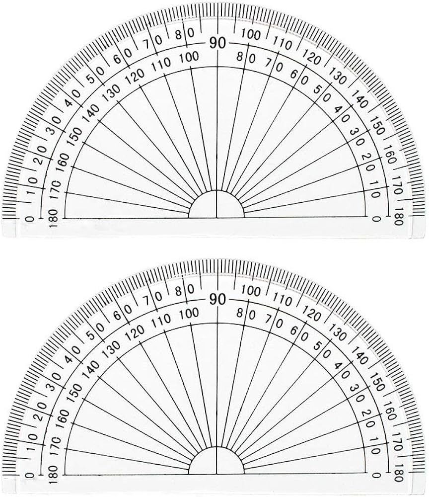 Lelines plastic protractor degree student math protractors inches long clear office products