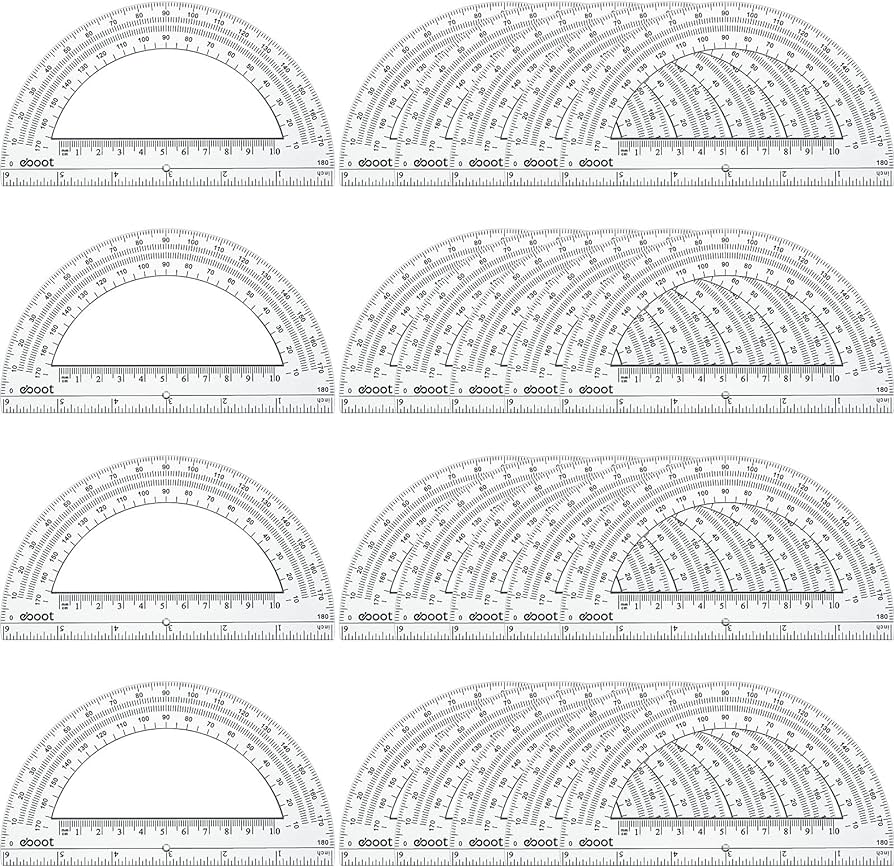 Eboot pack plastic protractors bulk math protractor degrees inch clear office products