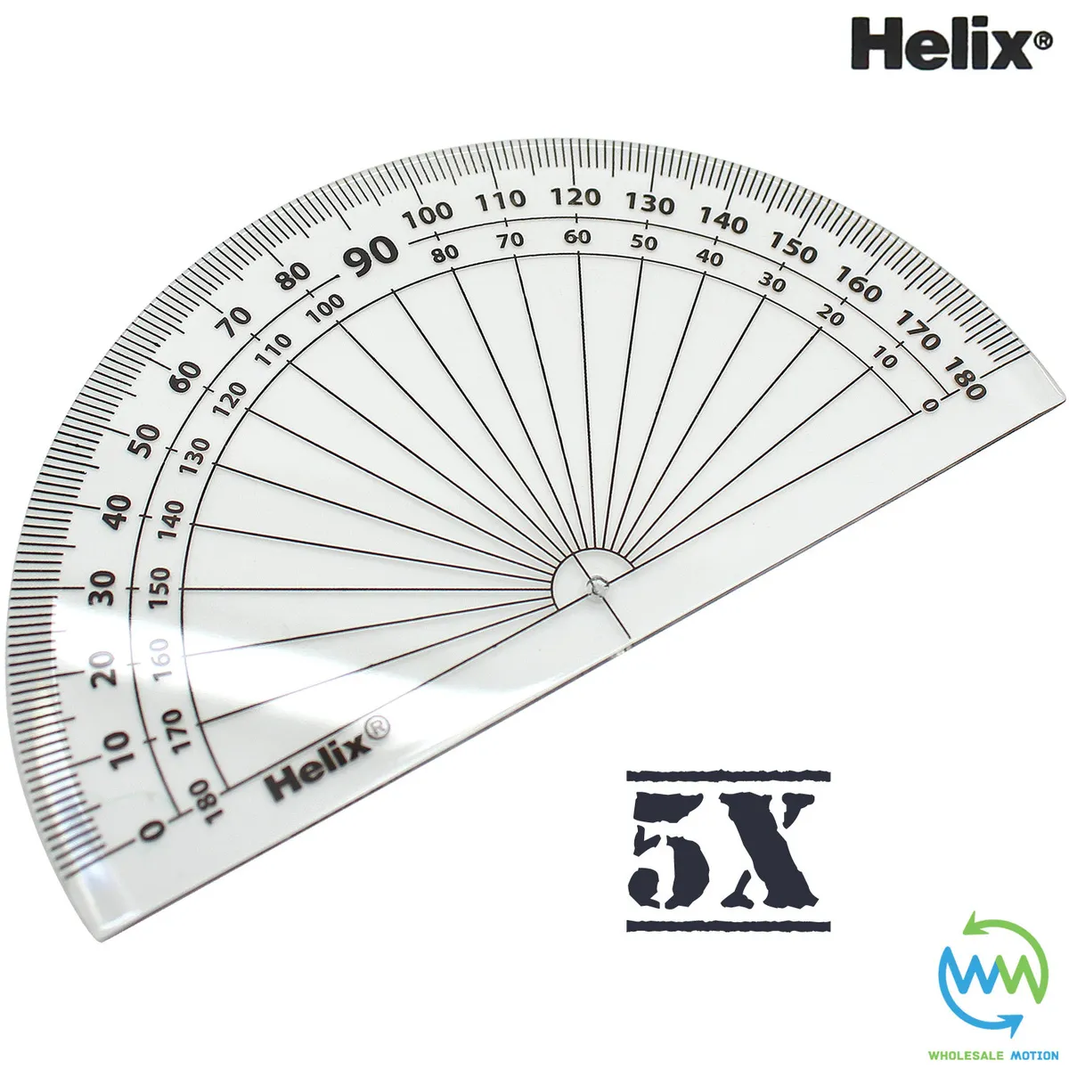 Helix degree protractors clear school exam protractor angle measure new