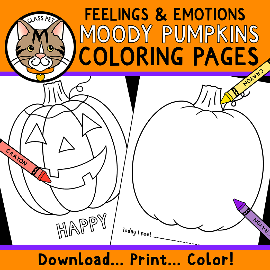 Sel feelings and emotions pumpkin coloring pages made by teachers